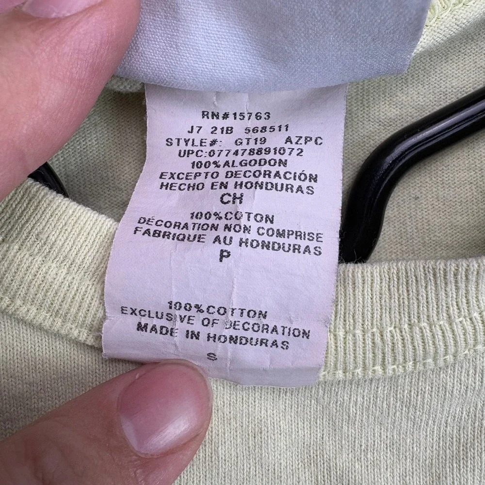 Champion Mens Small T-Shirt Pale Yellow Embroidered Mirror Logo GT19 Cotton‎ - Picture 3 of 8